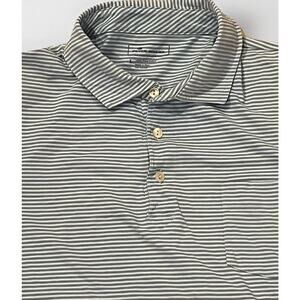 Peter Millar Golf Polo Shirt Men’s Blue Striped Isleworth 100% PIMA Cotton EUC